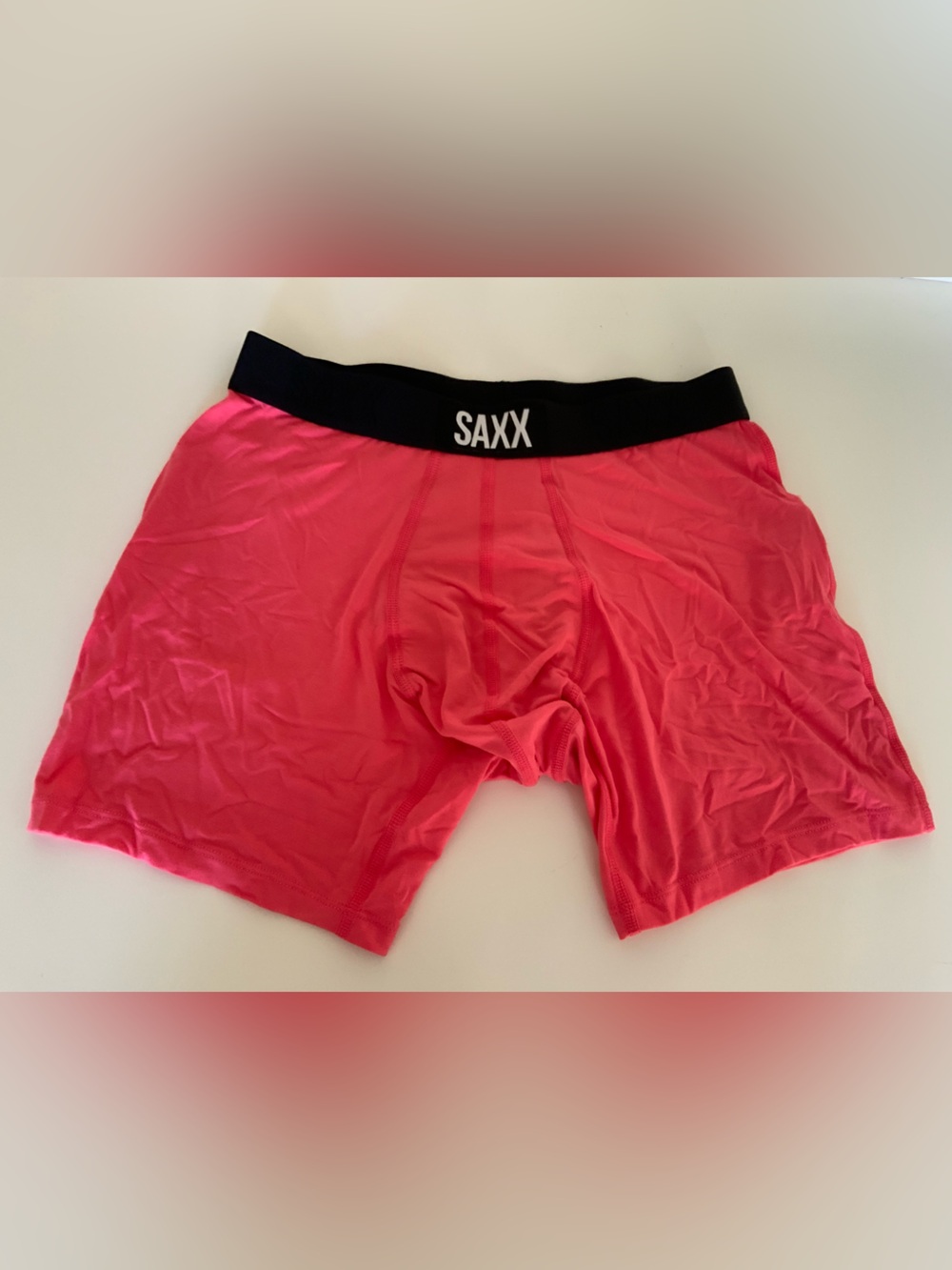 Saxx Men's Hot Pink Performance Boxer Briefs with Black Waistband
